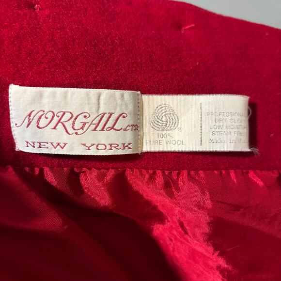 Vintage Christmas Red 60s Pure Wool Cropped Blazer Jacker, Size Small - Picture 8 of 9